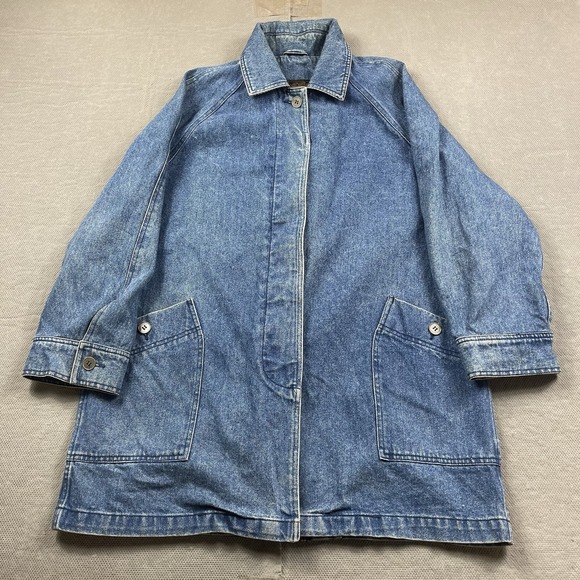 Eddie Bauer Jackets & Blazers - Vintage Eddie Bauer Jacket Womens Large Denim Coat Chore Barn Button Up